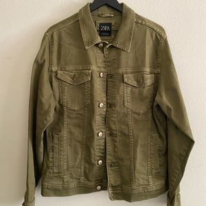 ZARA Green Denim Jacket